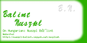 balint nuszpl business card